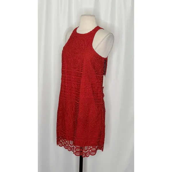 NWT LOVERS & FRIENDS Caspian Orange Lace Shift Mini Dress Halter Neck Small - Image 5
