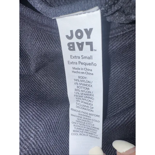 NWT JoyLab Cropped Fit High-Neck Padded Shirt Tank size XS - Black Onyx - Image 5
