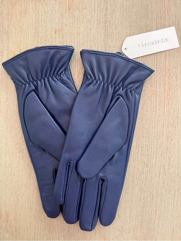 Harssidanzar Touchscreen Womens Blue Leather Gloves Soft Lambskin Size M NWT - Image 2