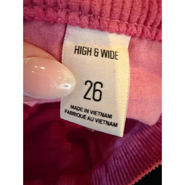 BDG High And Wide Corduroy Pants Women 26 Pink Wide Leg High Rise Streetwear Y2K - Image 9