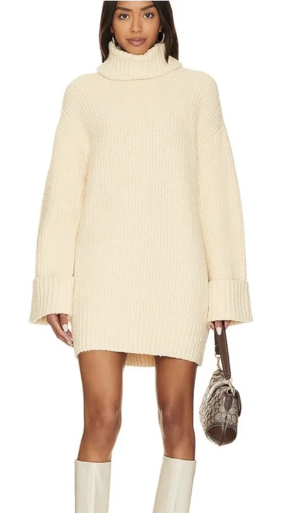 NWT Lovers and Friends Braewyn long sleeve sweater dress in cream - Image 2