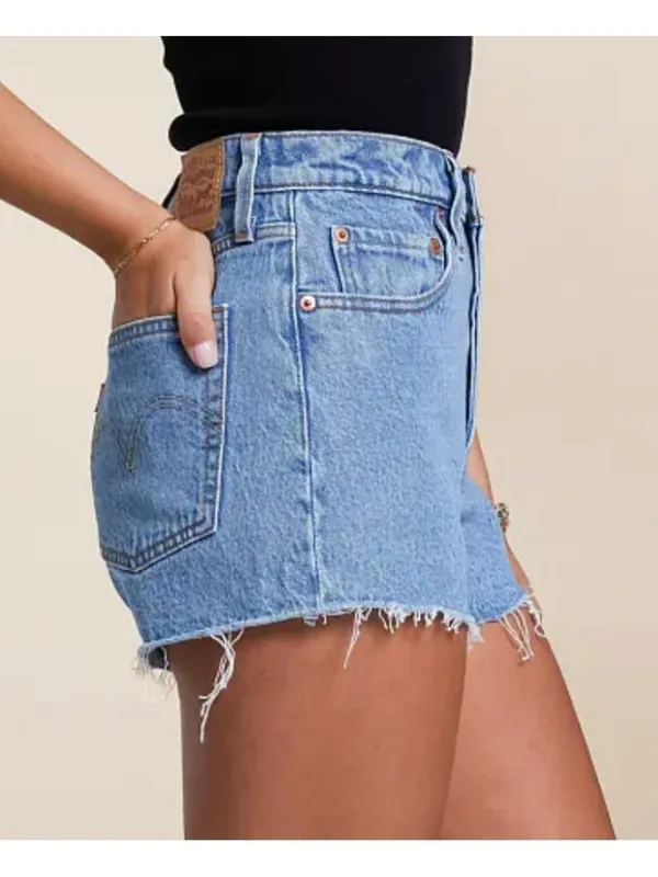 New Levi's 501 Original Fit High Rise Women's Shorts Size 33 Medium Wash - Image 2