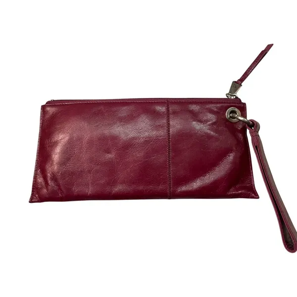 HOBO Dark Red Leather Wristlet Clutch – Small | Zipper Closure | EUC - Image 6