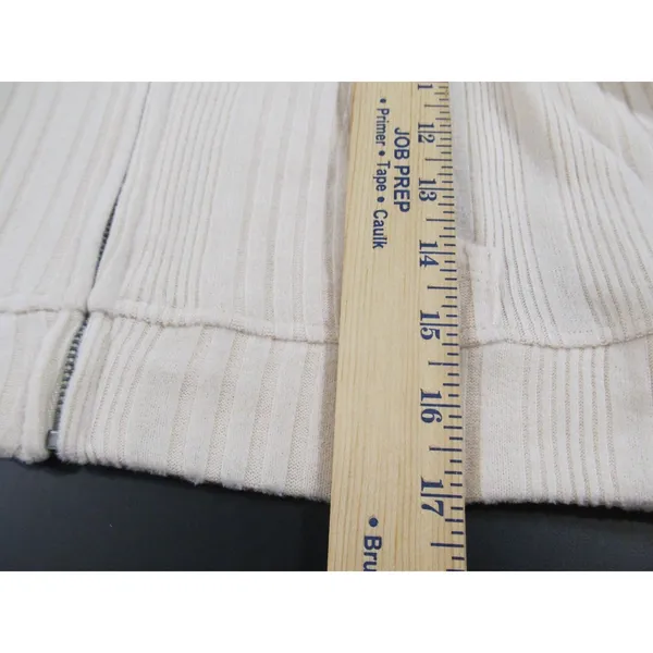 Self Esteem Juniors Brushed Ribbed Full‑Zip Crop Hoodie NWT Large Cream Knit - Image 6
