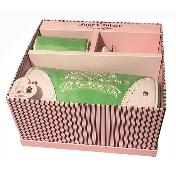 Juicy Couture Heritage Barrel‎ Bag Set Womens OS Green Velour Y2K Crossbody NWT - Image 8