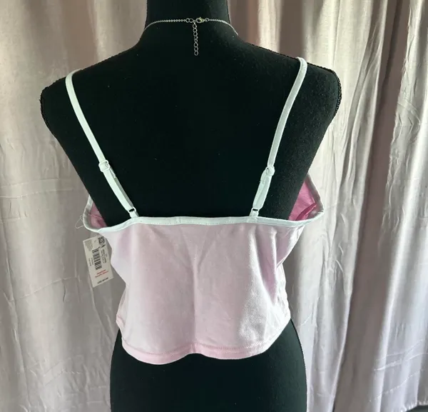 Pink Playboy tank top with rhinestone logo - Image 3