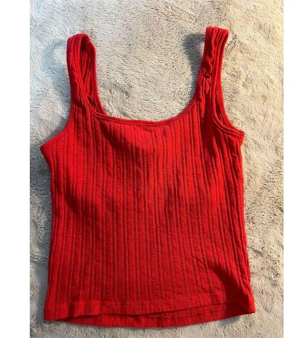Aeropostale Women's Red Ribbed Knit Sleeveless Tank Top Standard Size S - Image 5
