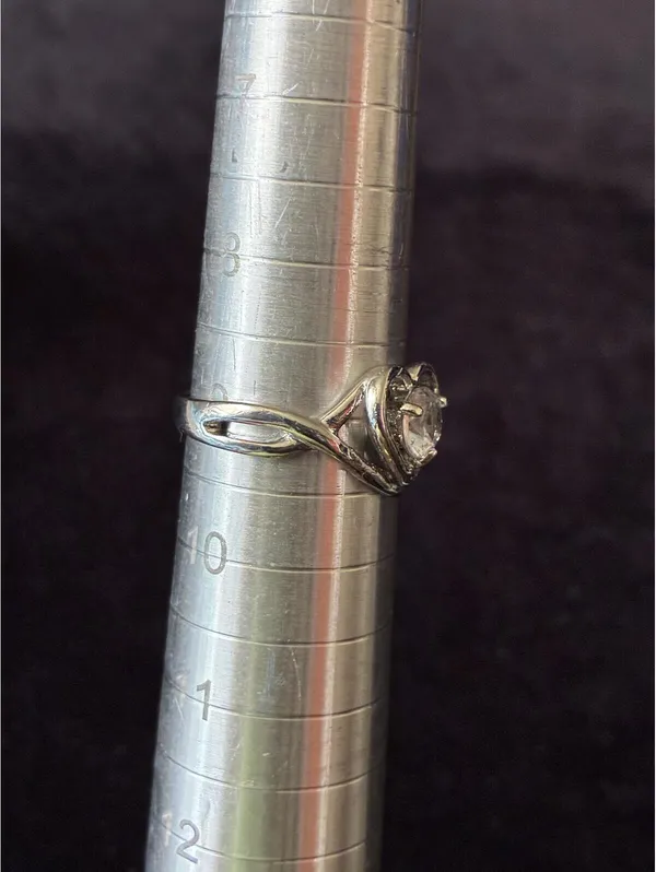 Silver-toned Heart Infinity Engagement Promise Ring CZ Size 9 - Image 4