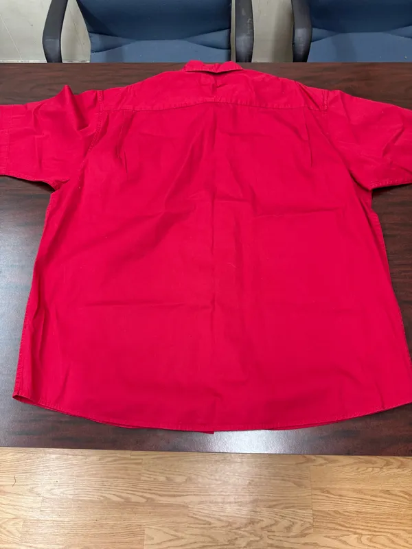 Wrangler Hero Mens Red Short Sleeve Button Up Shirt Size X-Large - Image 2