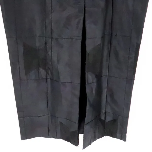 Embroidered Patchwork Maxi Skirt Size S Black Quilted Handmade Gothic Slit - Image 4