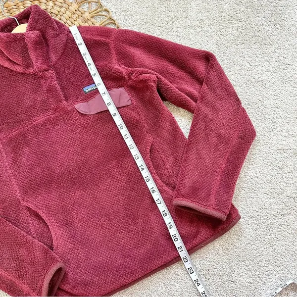 Patagonia Re-Tool Burgundy Fuzzy Fleece 3/4 Snap-T Pullover Jacket Size XS - Image 11