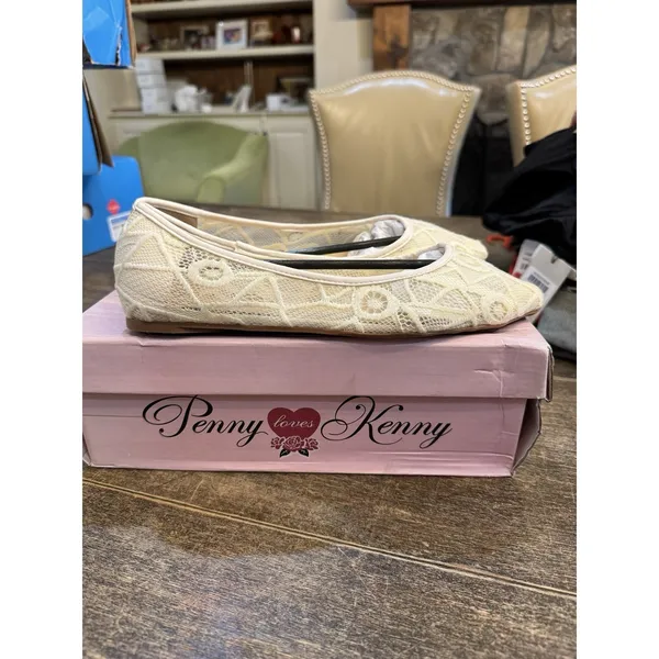 Penny Loves Kenny Knot Lace Ballet Flat White/Ivory‎ Size 8 Embroidered Fairy - Image 3