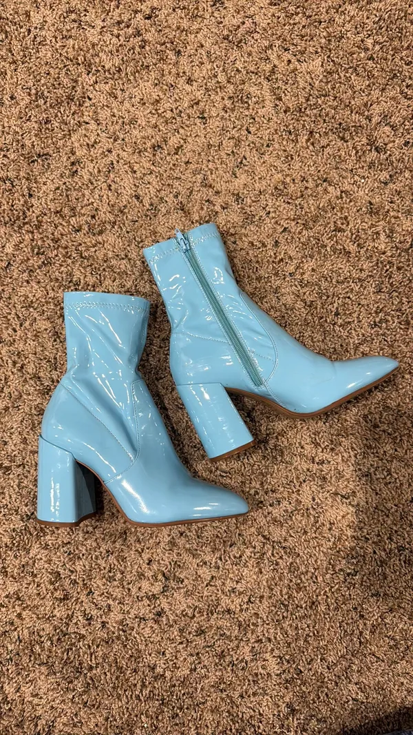 Steve Madden Blue Pleather Ankle Boots - Image 2