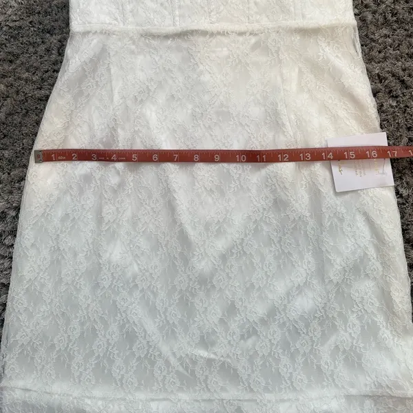 Lulus White Lace Bustier Maxi Dress – Size L – Stretch Fit Bridal Gown – New - Image 12