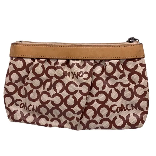 COACH Signature Brown Coated Canvas Wristlet - Image 2