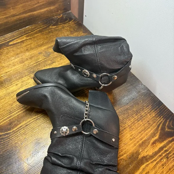 Dingo‎ Black Slouchy Western Boots Size 5 - Image 4