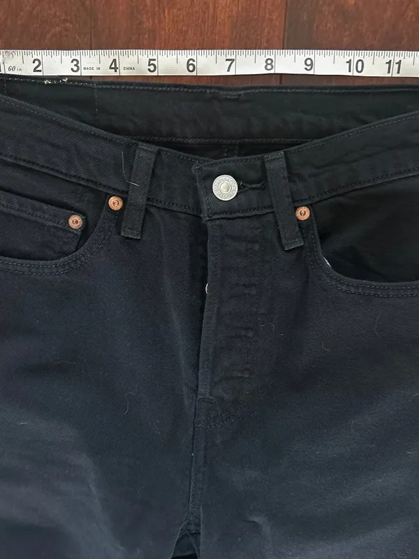 Levis 501 Black Jeans W27 L30 Raw Hem - Image 5