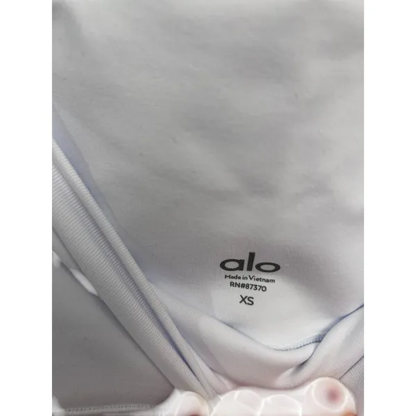 Alo Yoga 7" High-Waist Biker Short White Major Moves XS NWT Authentic - Image 9