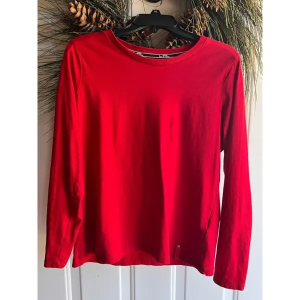 Lauren Ralph Lauren long sleeved deep red Womens pullover crew neck tshirt - Image 3