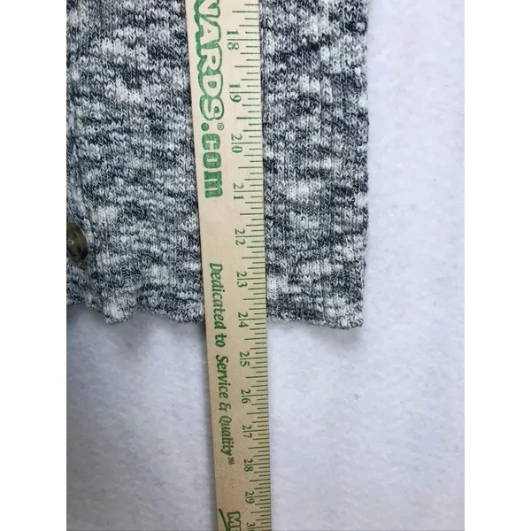 MOD REF Black White Marled Knit Short Sleeve V-Neck Cardigan‎ Sweater Small - Image 8