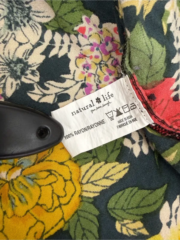 Natural Life Elizabeth Maxi Dress Black Red Poppy Floral Bohemian Hippie Boho - Image 12