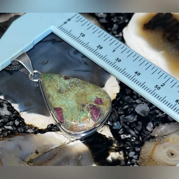 Ruby Fuchsite Crystal Pendant 2” Green - Image 15