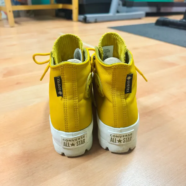 Converse Mustard Yellow Lugged Sole High Top Sneakers - Image 7