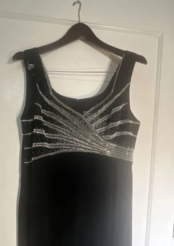 Daymor Couture Evening Gown Black Embellished Maxi Dress - Image 3