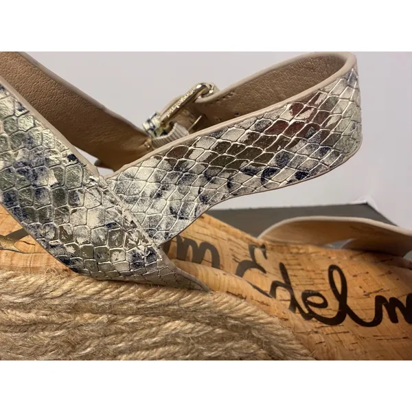 Sam Edelman Maura Snakeskin Espadrille Platform 4" Wedge Sandals Size 8.5 - Image 7