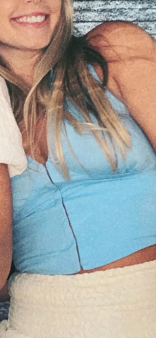 Blue Collared Crop Top - Image 2