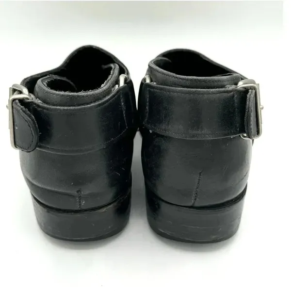 NANA Vintage Late 80s Early 90s Black Leather Single Buckle Shoes Size UK 4 US 6 - Image 4