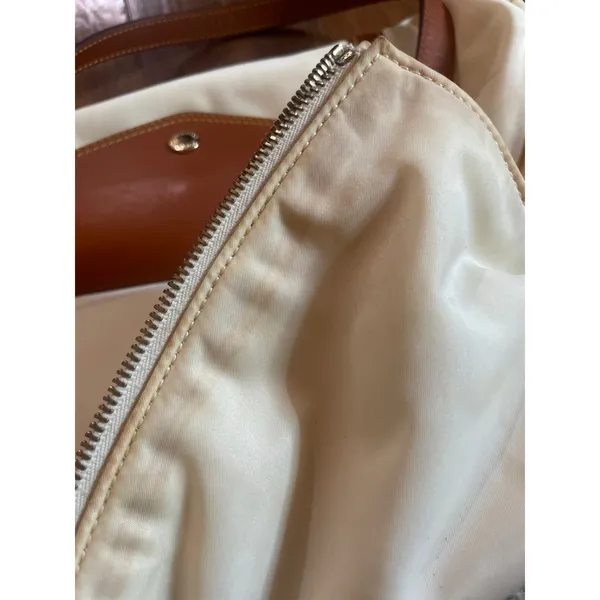 DOONEY & BOURKE Smith Bag *AS IS Nylon Leather Cream Color Purse Tote - Image 9