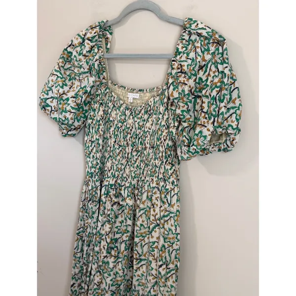 Tuckernuck Anna Cate Floral Smocked Maxi Dress‎ Womens Small Puff Sleeve Cotton - Image 6