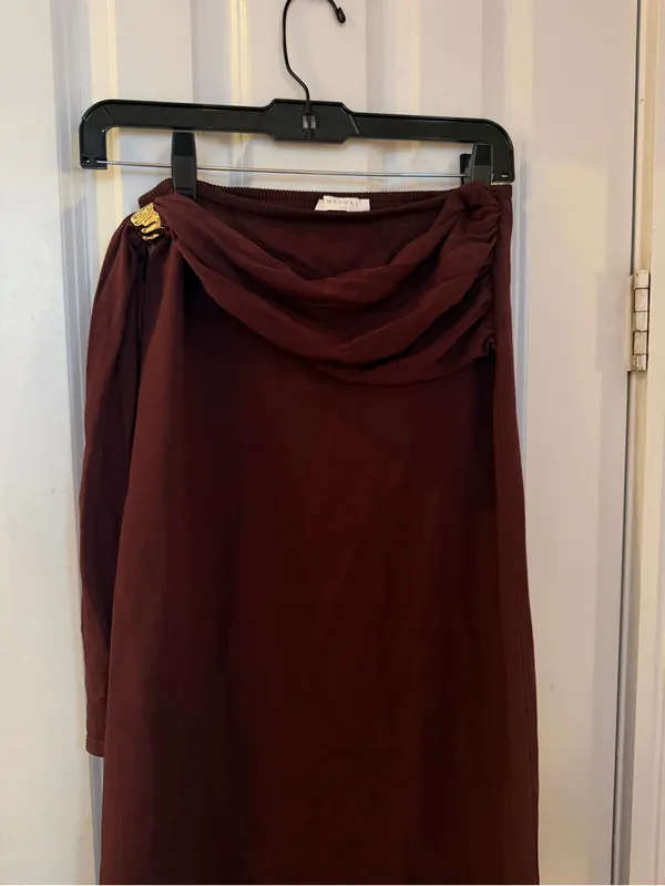 Meshki Bowie Low Rise Draped Knit Maxi Skirt - Image 2
