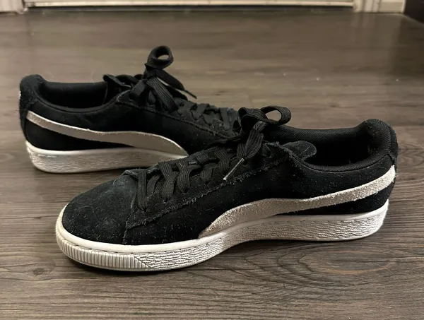 Puma Black And White Suede Shoes - Image 7
