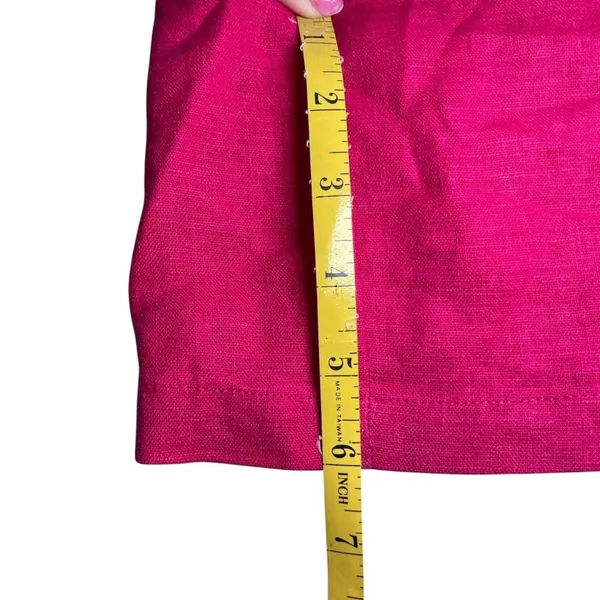 Company Collection Fuchsia Pink Linen Blend Shorts Elastic Waist‎ Drawstring LG - Image 7