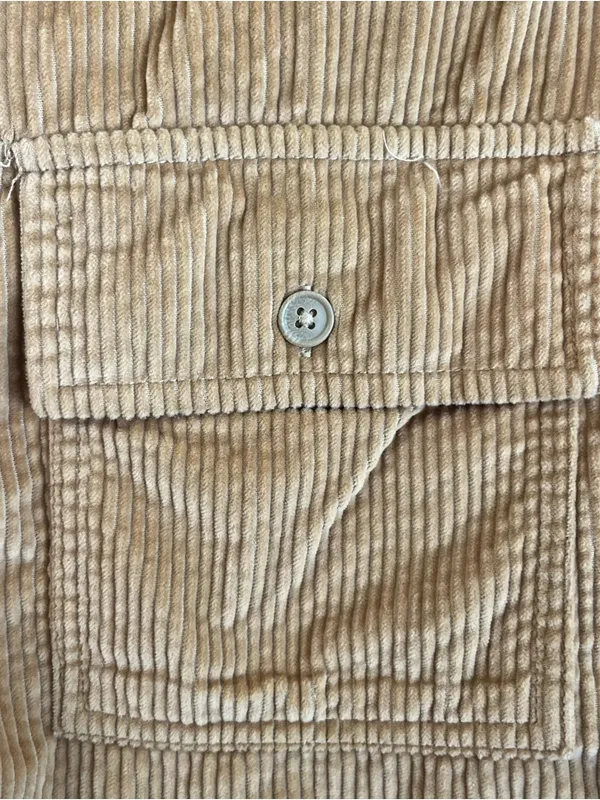 American Eagle AE Hooded Cropped Corduroy Button Up Shirt Shacket Small M Top - Image 9