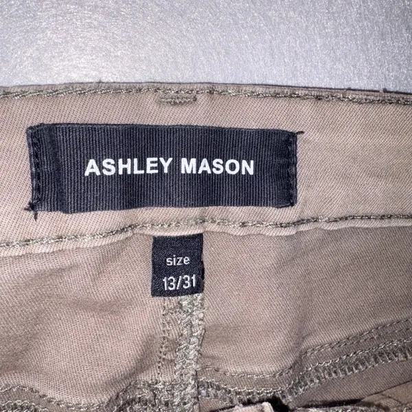 Ashley Mason Womens Tan Khaki Cargo Utility Pants size 13/31 - Image 4