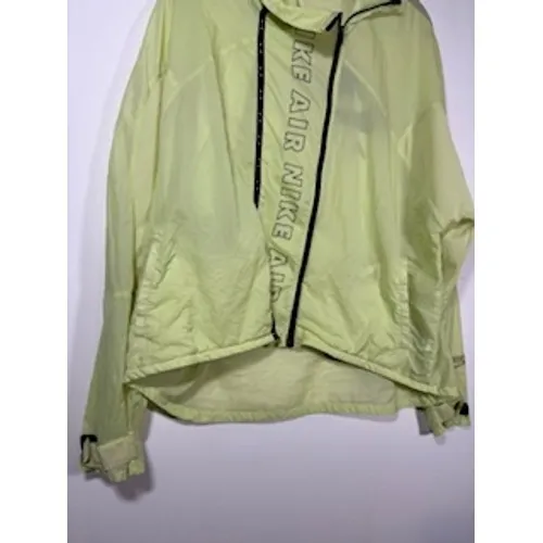 NIKE AIR Full Zip Running Windbreaker‎ Jacket XL Neon Yellow Green Athletic Y2K - Image 3
