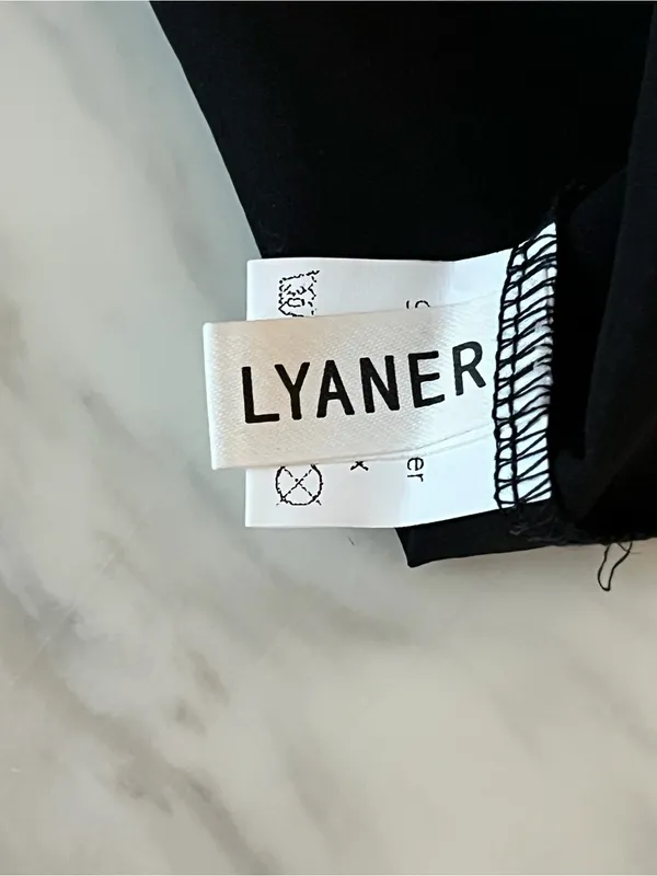 LYANER Black Satin Cowl Neck Slip Mini Dress Women’s Size M Adjustable Straps - Image 7