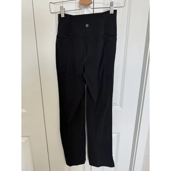 Athleta S PetiteElation Ultra High Rise Split Slim Flare Pant Black Yoga - Image 4