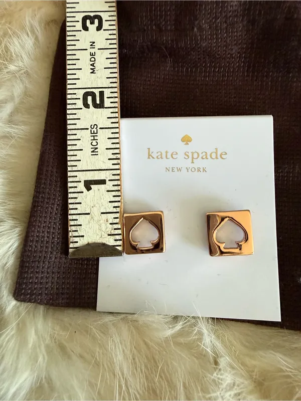 Kate Spade Rosegold Hole Punch Spade Pierced Earrings - Image 7