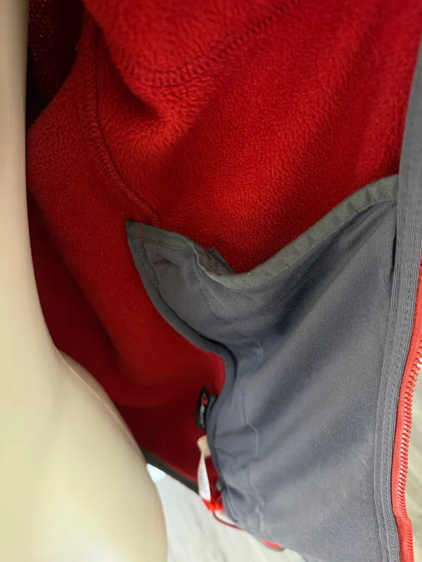 REI Polartec Brick Red w/Grey Fleece Zip Up Jacket - Image 5