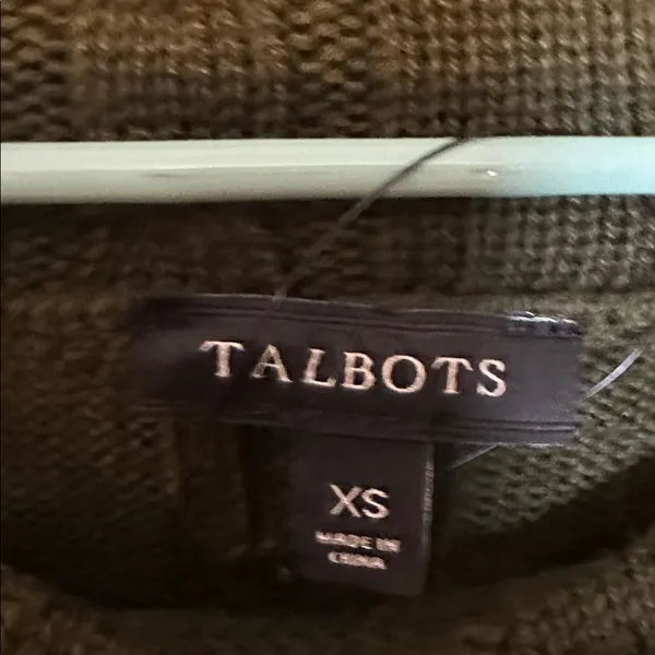 Talbots Cable‎ Knit Cowl Neck Poncho Olive Green Size XS NWT - Image 5