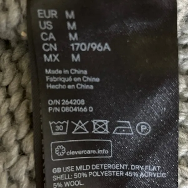 Pringle of Scotland x H&M Gray Fair Isle Turtleneck Holiday Sweater Top M - Image 4