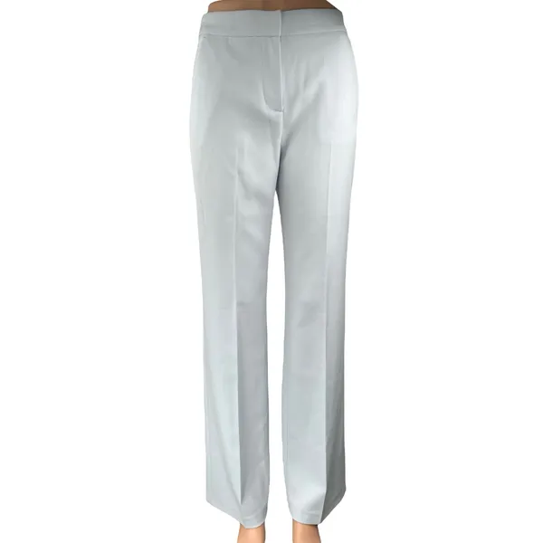 BCBGMAXAZRIA Women's White High Waisted Straight Leg Trouser Dress Pants Size 0 - Image 2