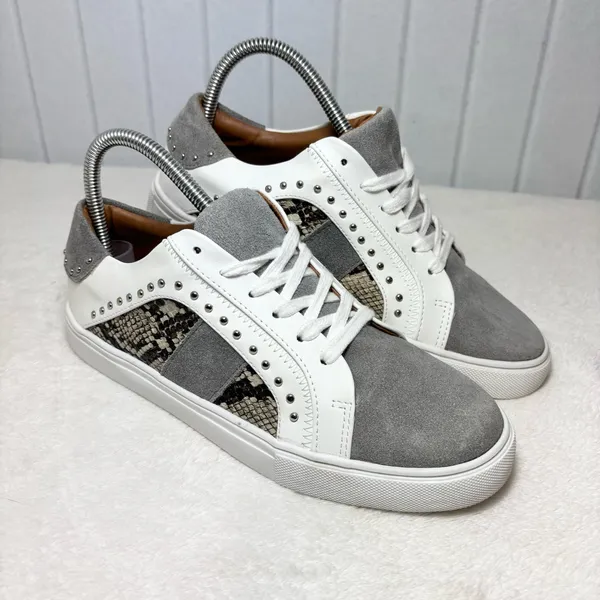 Steve Madden Annita Sneaker Leather Reptile Snakeskin Studs 7.5‎ Tennis Shoe - Image 7