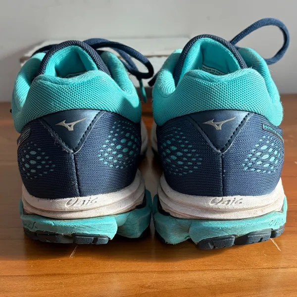 Mizuno Wave Rider 22 Navy Teal Running Shoes Womens 9.5 J1GD183170‎ - Image 5