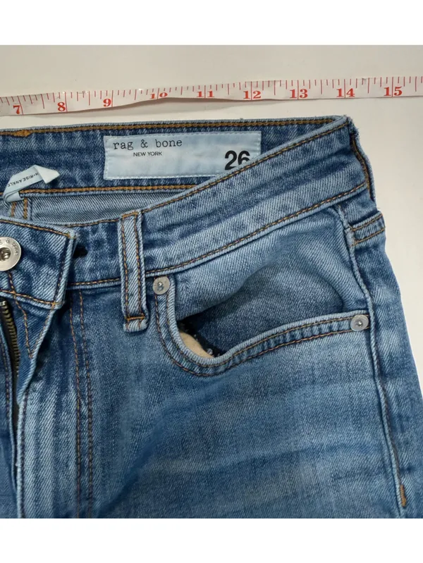 rag & bone Nina High-Rise Ankle Flare Jeans‎ Paeonia Raw Hem Size 26 - Image 6