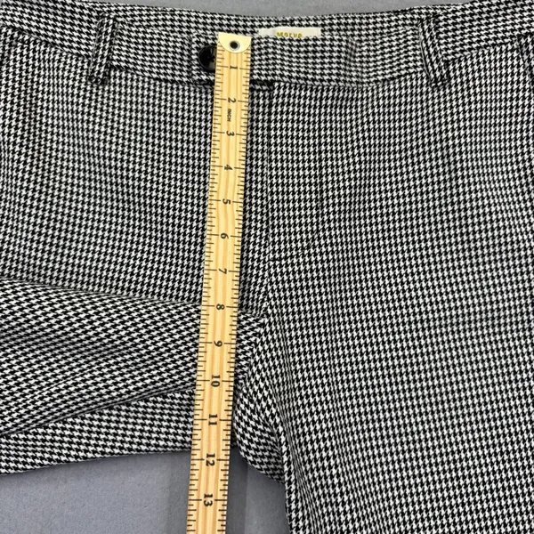 Maeve Anthropologie Houndstooth Flare Leg Trousers‎ Black White Womens Size 10 - Image 4